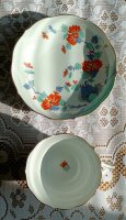 Meissen Milchkaffeetasse + Untertasse Form „großer Ausschnitt“ Dekor „Indische Blumenmalerei 5 bunt mit Kupferfarben und Goldrand“ 1.Wahl