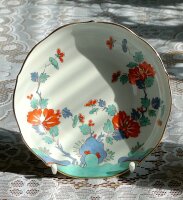 Meissen Milchkaffeetasse + Untertasse Form „großer Ausschnitt“ Dekor „Indische Blumenmalerei 5 bunt mit Kupferfarben und Goldrand“ 1.Wahl