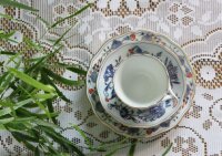 Meissen Mokkagedeck 3-teilig Zwiebelmuster Royal rot und gold Goldrand 1. Wahl