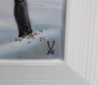 Meissen Wandbild mit "Winterlandschaft und Vollmond" TOP Zustand 1.Wahl