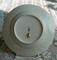 6*Meissen Speiseteller Dekor "Schwanenservice mit Goldkannte" 1.Wahl