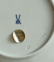 6*Meissen Speiseteller Dekor "Schwanenservice mit Goldkannte" 1.Wahl