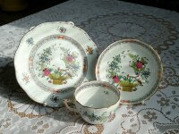 Herend Fine china Teegedeck mit Kuchenteller im Dekor "Indian Basket Multicolor" 1.Wahl