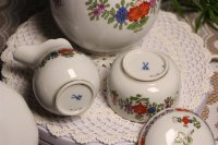 Meissen Kaffeeservice für 6 Pers. 22-teilig "Indische Malerei bunt" 1.Wahl