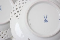 Meissen Mokkakaffee Service für 2 Personen Indische Blumen bunt 1. Wahl mit 2 Durchbruchteller 11 Teile