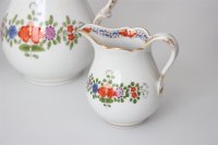 Meissen Mokkakaffee Service für 2 Personen Indische Blumen bunt 1. Wahl mit 2 Durchbruchteller 11 Teile