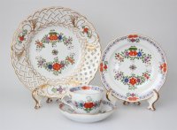 Meissen Mokkakaffee Service für 2 Personen Indische Blumen bunt 1. Wahl mit 2 Durchbruchteller 11 Teile