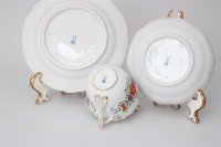 Meissen Mokkakaffee Service für 2 Personen Indische Blumen bunt 1. Wahl mit 2 Durchbruchteller 11 Teile