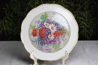 Set 6 kleine Durchbruchteller / Wandteller Meissen 1.Wahl "Frucht und Blumenmalerei" nach alter Manier