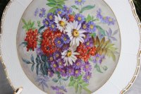 Set 6 kleine Durchbruchteller / Wandteller Meissen 1.Wahl "Frucht und Blumenmalerei" nach alter Manier