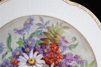 Set 6 kleine Durchbruchteller / Wandteller Meissen 1.Wahl "Frucht und Blumenmalerei" nach alter Manier