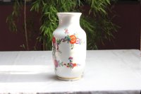 Kleine Meissen Vase mit Blumendekor in Aquatinta und Gold sowie Goldrand 1.Wahl