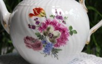 Meissen Teeservice 21-teilig sehr alt im Dekor "Blumenmalerei und Goldrand" 1.Wahl