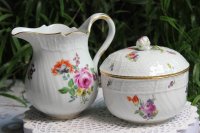 Meissen Teeservice 21-teilig sehr alt im Dekor "Blumenmalerei und Goldrand" 1.Wahl