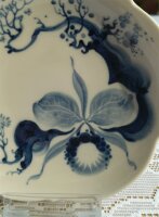 Meissen Kaffeegedeck Dekor "Orchidee auf Ast" Form großer Ausschnitt 2.Wahl