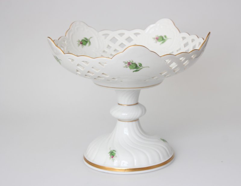 Meissen Tafelaufsatz Dekor "Pink Rose" - "Durchbruch und Relief" 1.Wahl