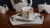 Meissen Kaffeeservice "Unikat mit Signatur" für 2 Pers. "Tete a Tete"  Form Sapiens Dekor Gudrun Gaube 1.Wahl